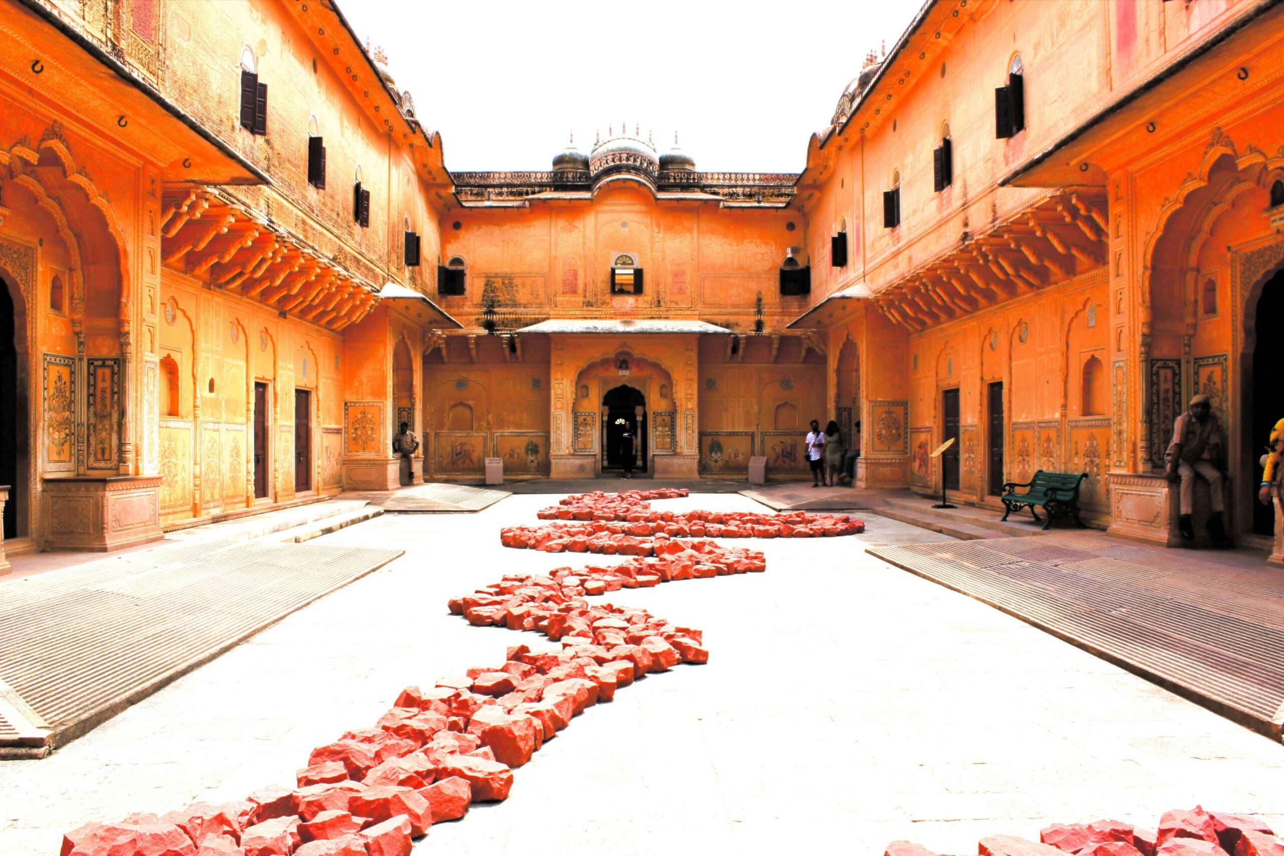 This is the View of Madhavendra Bhawan from Ground floor of Nahargarh Fort Jaipur.