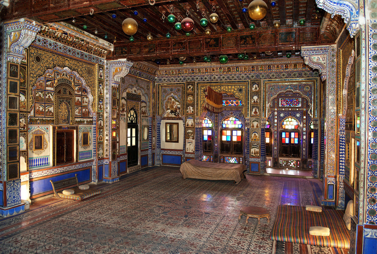 The beautiful Sheesh Mahal at Mehrangarh Fort Jodhpur made up of thousand tiny mirrors.