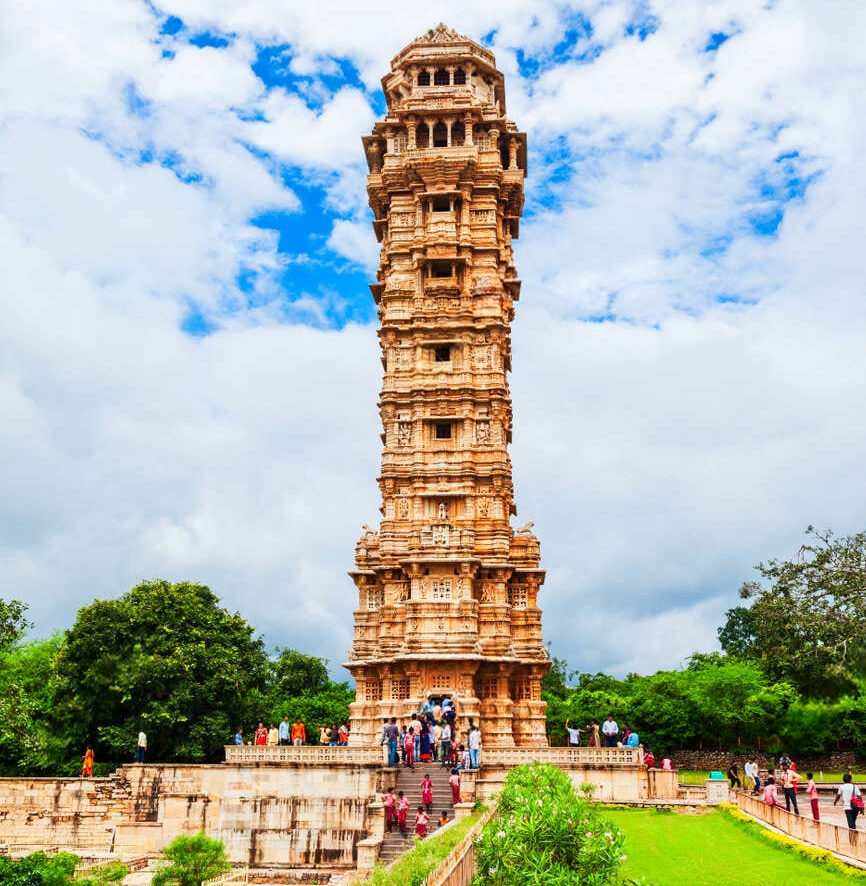 Vijay Stambh or Tower of Victory at Chittorgarh fort built by Rana Kumbha.