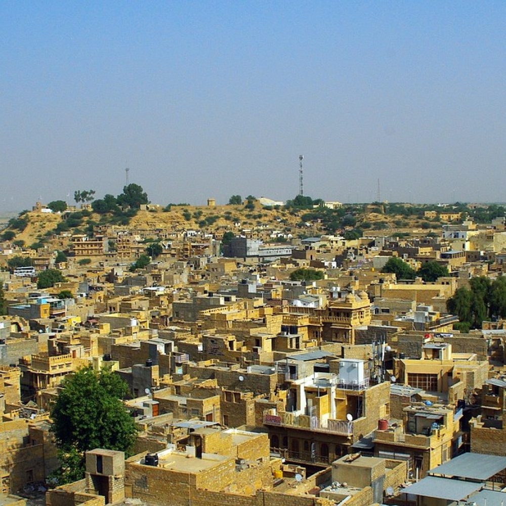 The Aerial View of Golden City of India Known as Jaisalmer