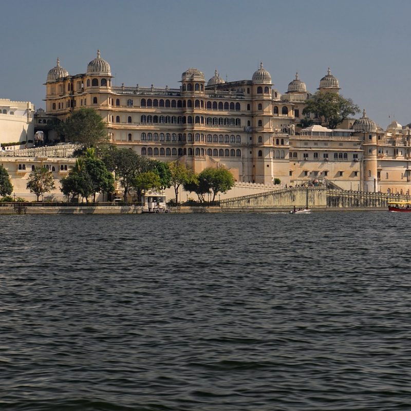 View of City Palace Udaipur from Lake Pichola