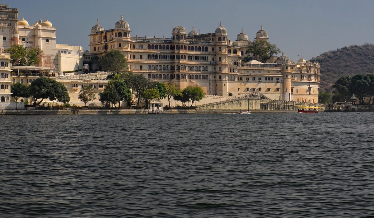 View of City Palace Udaipur from Lake Pichola